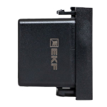 Розетка USB A+C, 2,1А, 2 гнезда, без индикатора, черная, матовая EKF