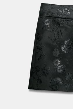 ZARA МИНИ-ШОРТЫ JACQUARD, ЧЕРНЫЙ