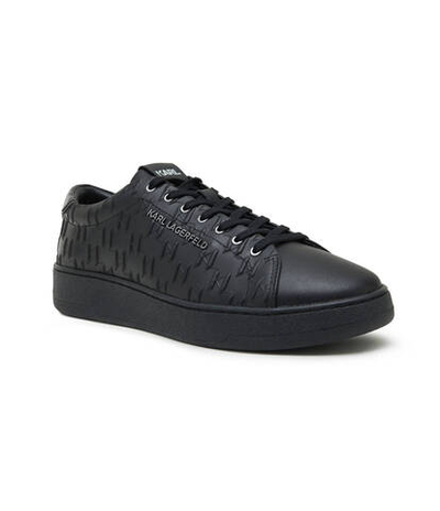 Кожаные кроссовки kourt iii monogram emboss lo Karl Lagerfeld - черный(KL51549A)