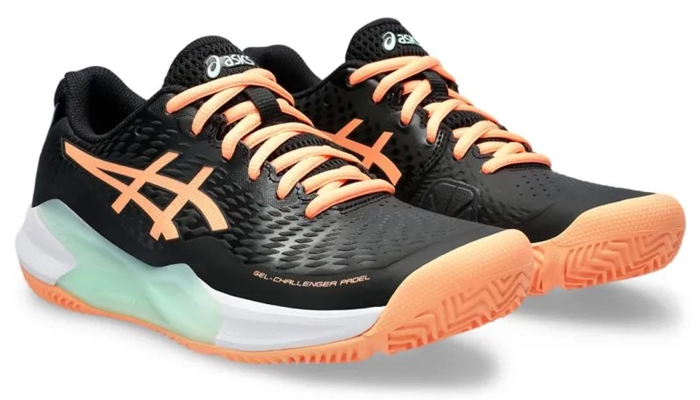 Женские кроссовки для padel Asics Gel-Challenger 14 Padel - black/bright sunstone
