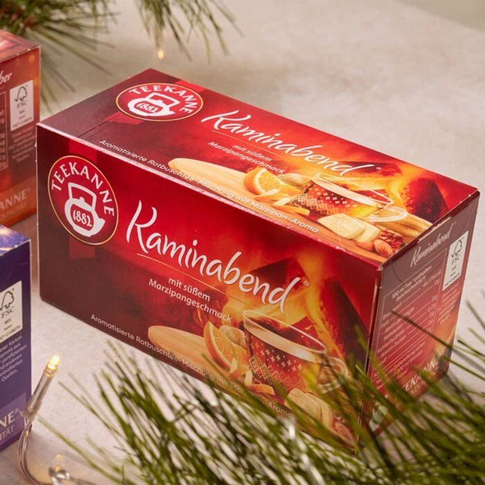 Чай ройбуш TEEKANNE Kaminabend со вкусом марципана 20 пакетиков по 2 г (из Эстонии)