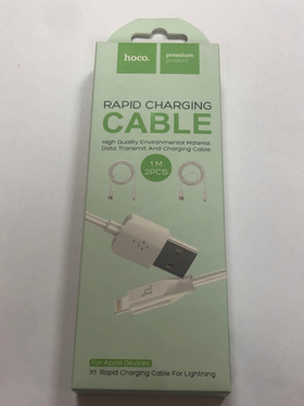 Кабель USB - Lightning (для iPhone) Hoco X1 (комплект 2 шт.) Белый