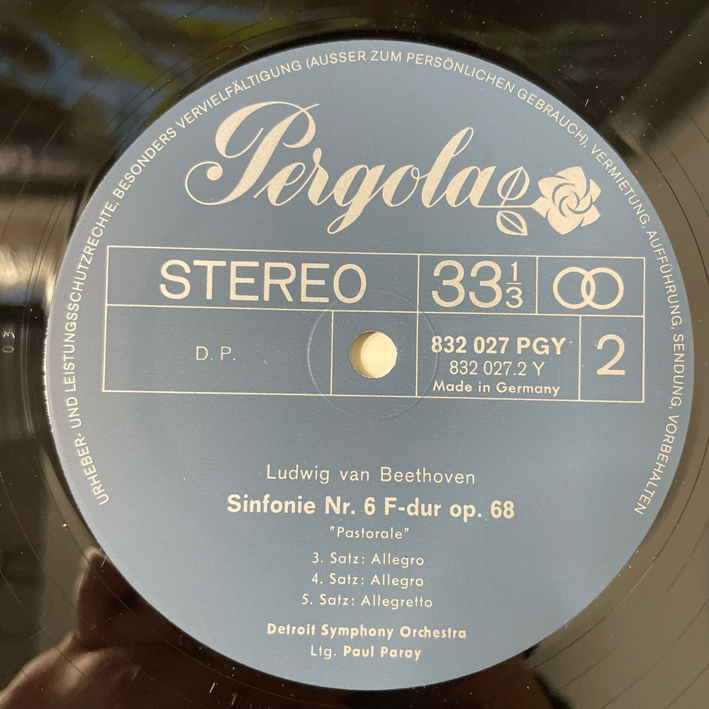 Винтажная виниловая пластинка LP Beethoven Бетховен, Detroit Symphony Orchestra, Paul Paray, Sinfonie Nr. 6 Pastorale (Германия 1972)