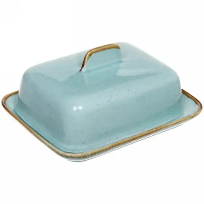 Масленка керамическая «Tiffany Blue» 16,5*13*7,8см