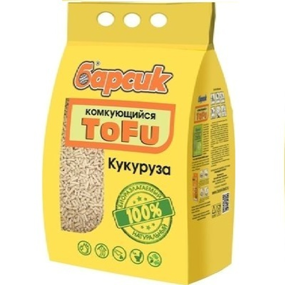 Барсик комкующийся Кукурузный наполнитель, 4,54л