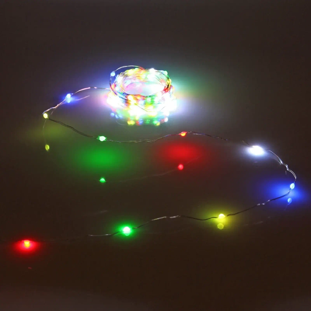 Гирлянда для дома НИТЬ «Magnificent» 20 м 200 ламп LED, прозрачн.пров, более 8 реж, с пультом Д/У, IP-20, RGB (USB)