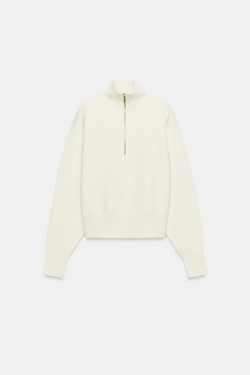 ZARA СВИТЕР С ВЫСОКИМ ВОРОТНИКОМ, ЭКРЮ