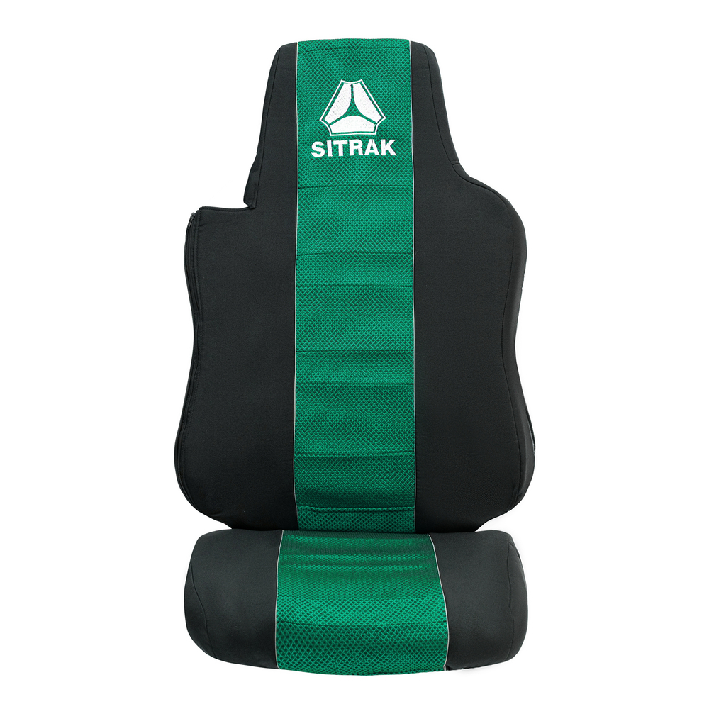 Чехлы SITRAK C7H (полиэфир, черный, зеленая вставка)