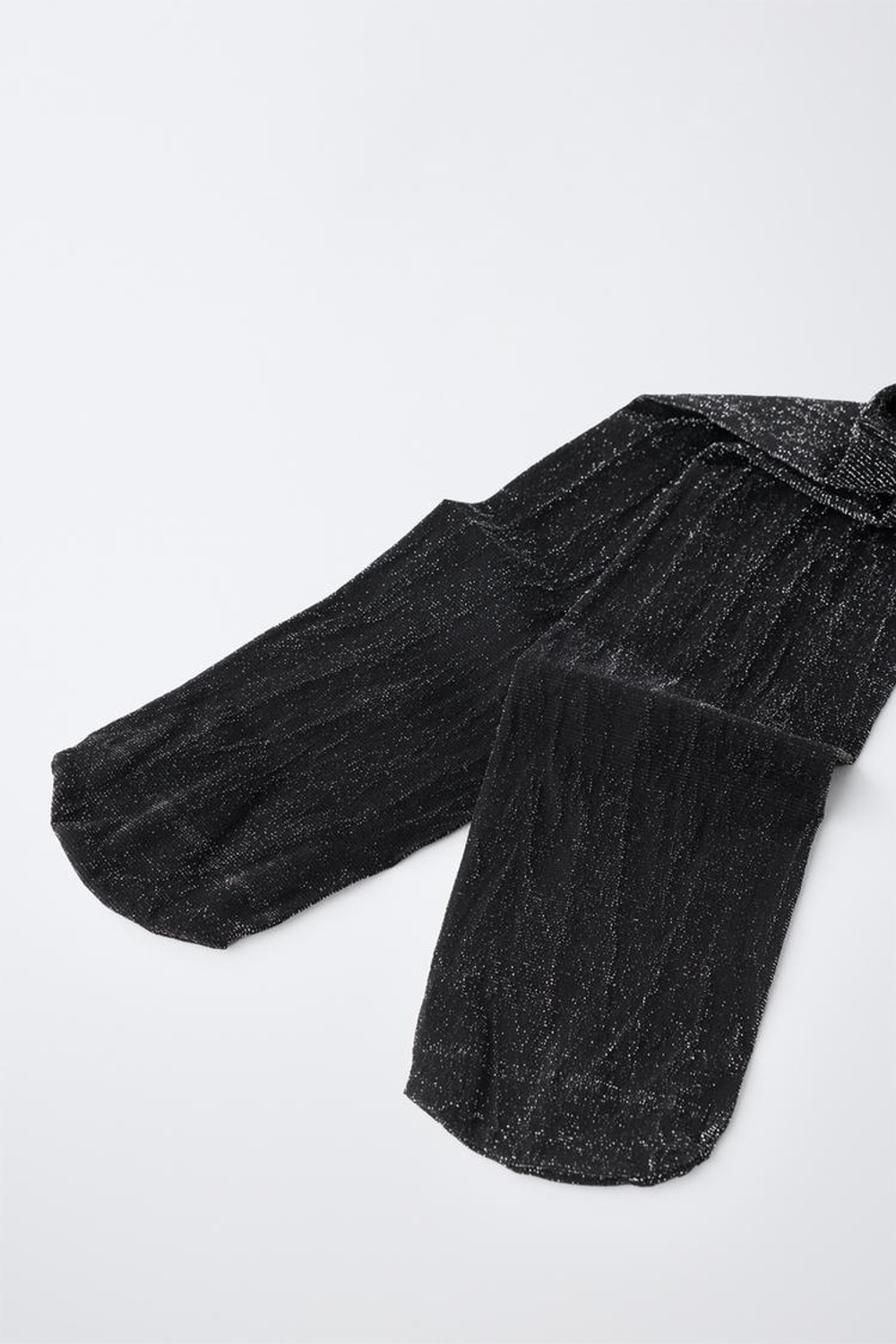 ZARA БЛЕСТЯЩИЕ КОЛГОТКИ ИЗ МИКРОФИБРЫ, ЧЕРНЫЙ