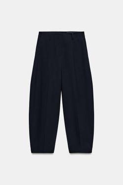 ZARA БРЮКИ BALLOON ZW COLLECTION, МОРСКОЙ СИНИЙ