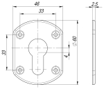 Накладка на цилиндр ESC.C+C/OV.set (ESC031) CP хром (2шт.)