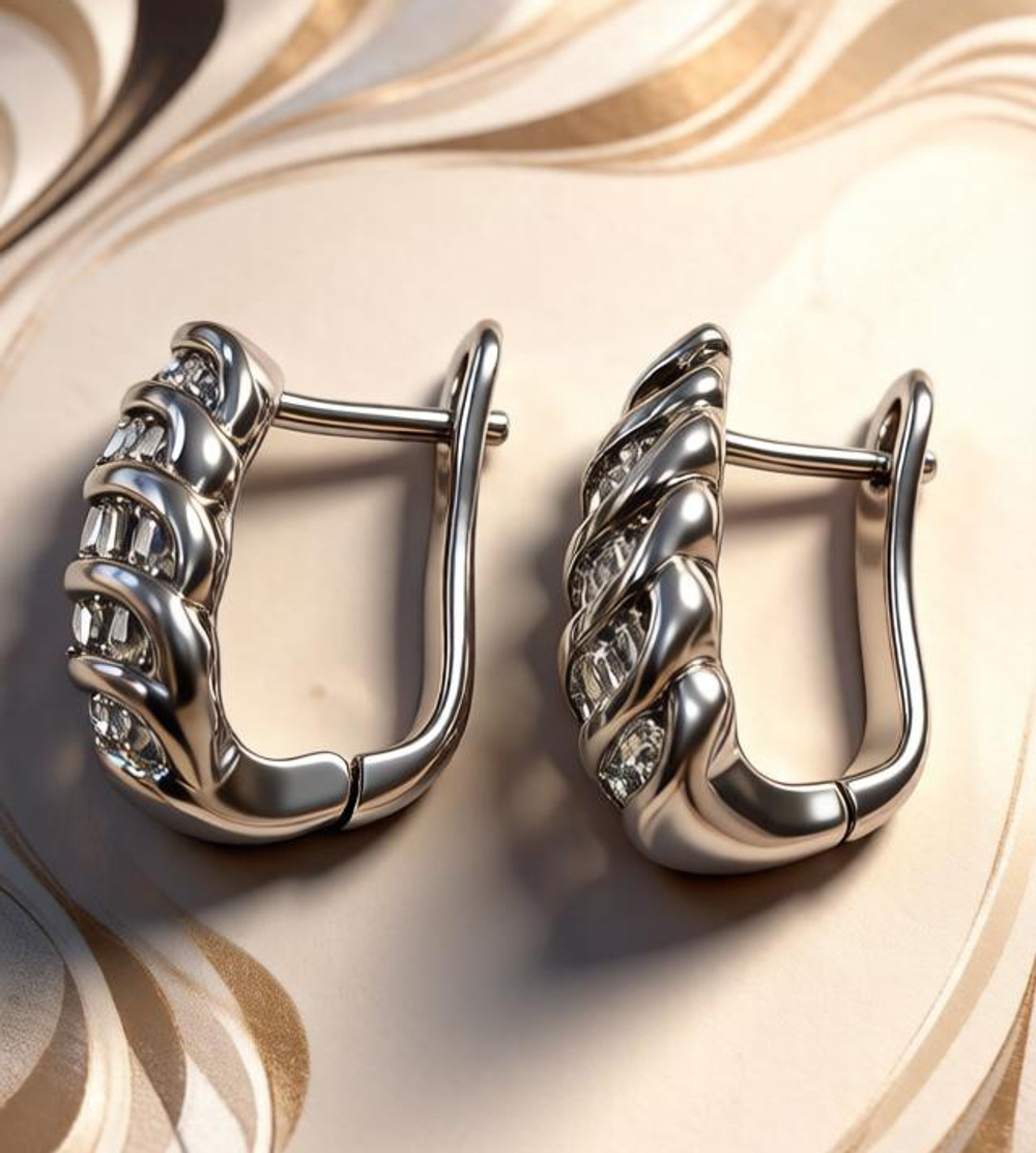Ювелирные серьги из серебра 925 пробы