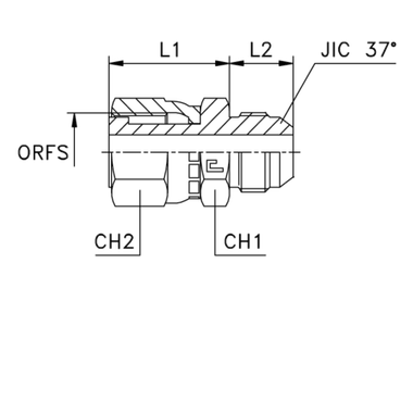 Адаптер AS D35-38 ORFS 2 - JIC 1.7/8 (обжатая гайка)
