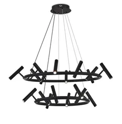 Люстра подвесная светодиодная NewRgy 2688-DW-2 BLACK, 48 Вт, чёрная