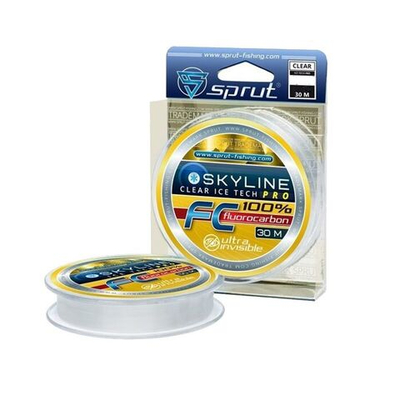 Леска для зимней рыбалки Sprut SKYLINE FC IceTech PRO Clear (0,231mm/30m), 1 штука