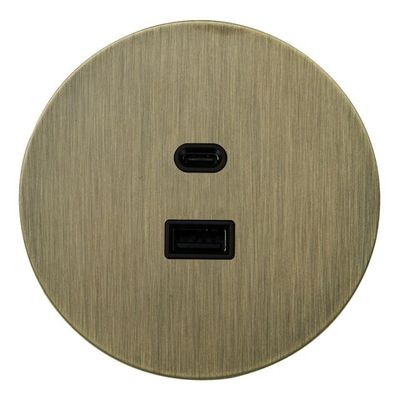 USB розетка (тип A+C), бронза, Salvador, EU030112
