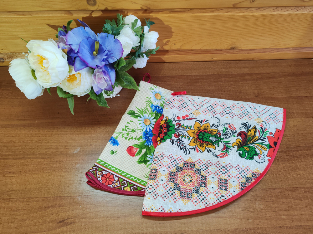 Полотенце кухонное, круглое, 2 шт, вафельное полотно