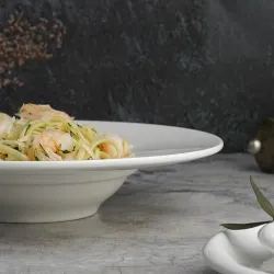 Тарелка глубокая 250 мл d 24 см h5 см для пасты белая фарфор P.L. Proff Cuisine [3]