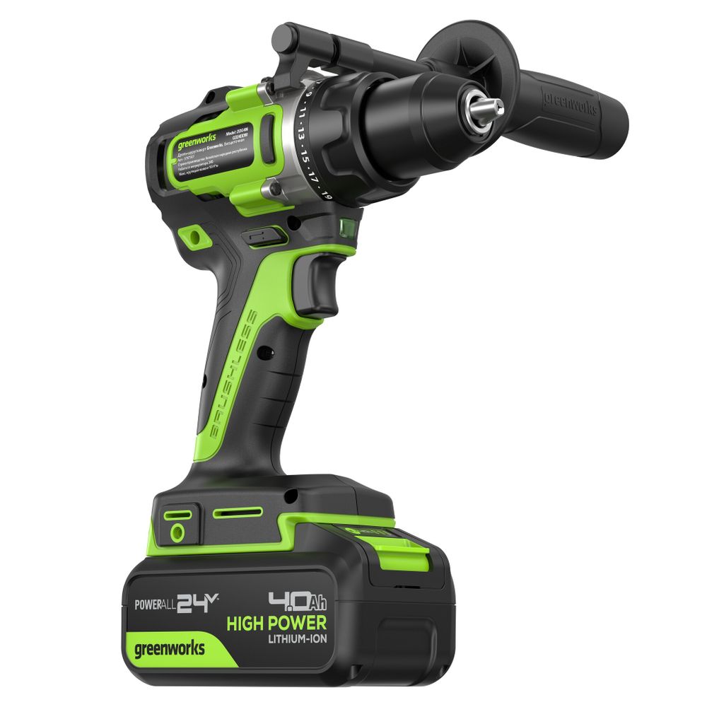 Дрель-шуруповерт акк. Greenworks GD24DD90, 24V, б/щет, 45/90Нм,2x4Ач,ЗУ,кор (3707507CUD)