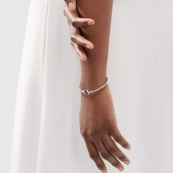 Браслет из белого золота с бриллиантами, Tiffany 💠 T - wire collection