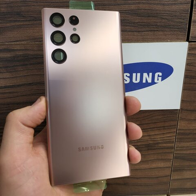 Крышка для Samsung S22 Ultra - задняя стеклянная панель "хорошее качество" (золотисто-бронзового цвета)