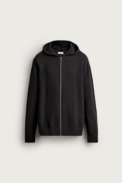 ZARA ХУДИ ИЗ 100% ХЛОПКОВОГО ТРИКОТАЖА, ШОКОЛАДНЫЙ