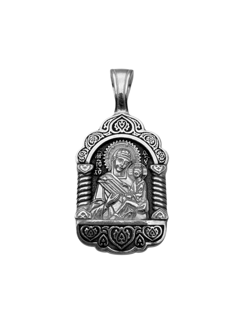 Образок из серебра/Чернение/Тихвинская БМ
