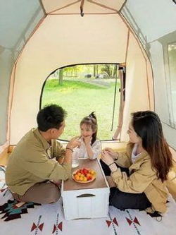 4-х местная автоматическая палатка с навесом для путешествий и кемпинга Nature camping 89