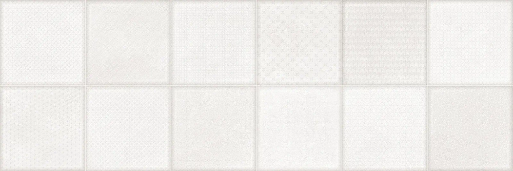 Настенная плитка Alma Ceramica TWU3090CUB07R Cube 30x90 белая матовая под мозаику / пэчворк