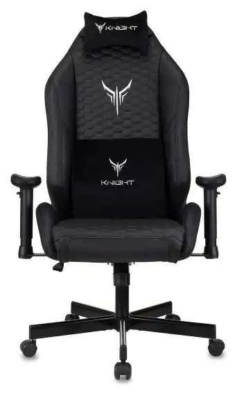 Кресло игровое Knight Neon черный соты экокожа с подголов. крестов. металл