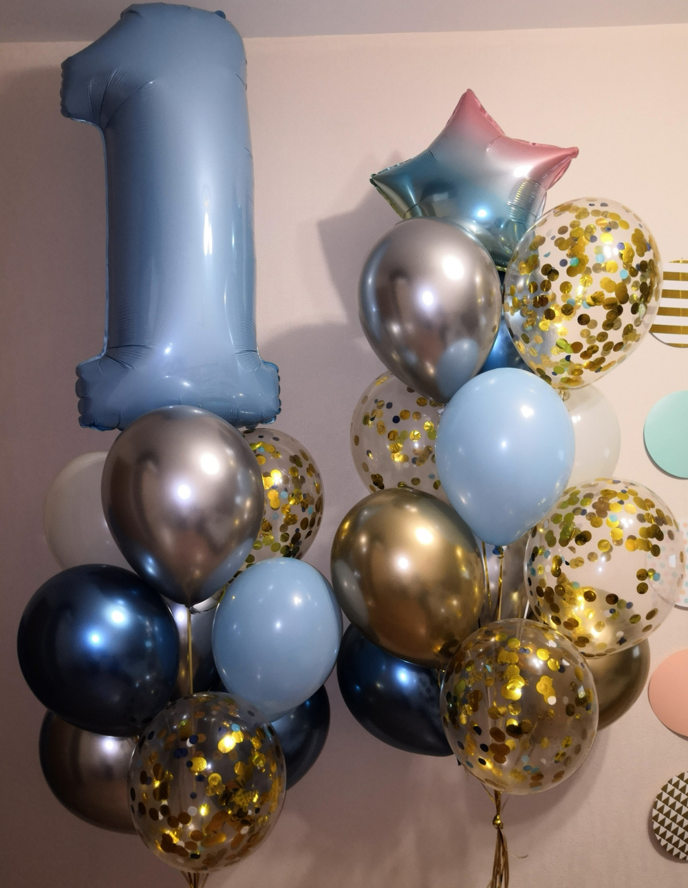Шары "ХРОМ разноцветные" с Hi-Float 35 см