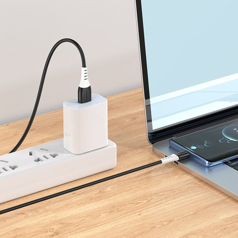 Кабель USB на Type-C  Hoco X82, 3А, 1м, силикон (Black) Черный