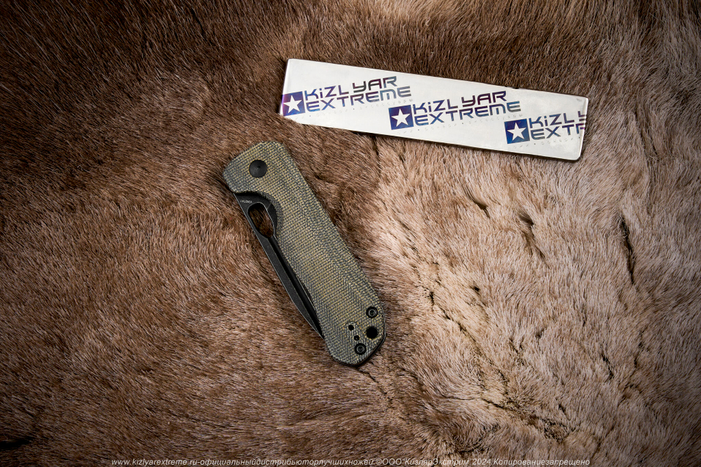 Складной нож Kizer Bugai сталь CPM 3V BlackWash рукоять Микарта