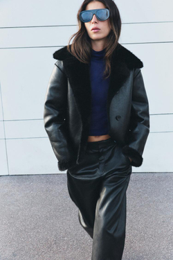 ZARA ДВУСТОРОННЯЯ КУРТКА, ЧЕРНЫЙ