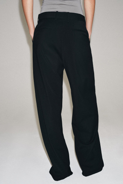 ZARA ШИРОКИЕ БРЮКИ ИЗ 100% ШЕРСТИ — ZW COLLECTION, ЧЕРНЫЙ
