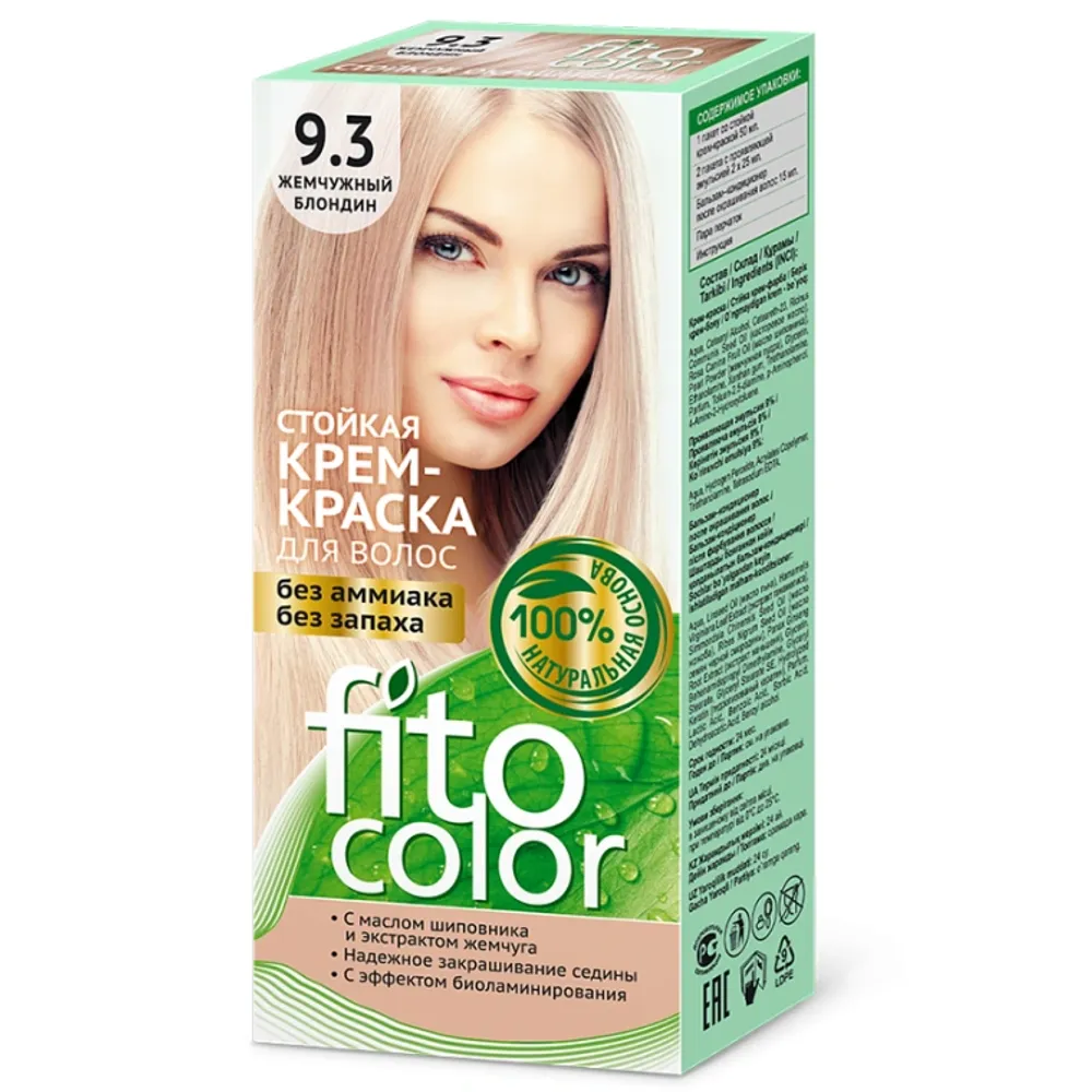 Стойкая крем-краска для волос серии "Fitocolor", тон 9.3 жемчужный блондин 115мл/20шт