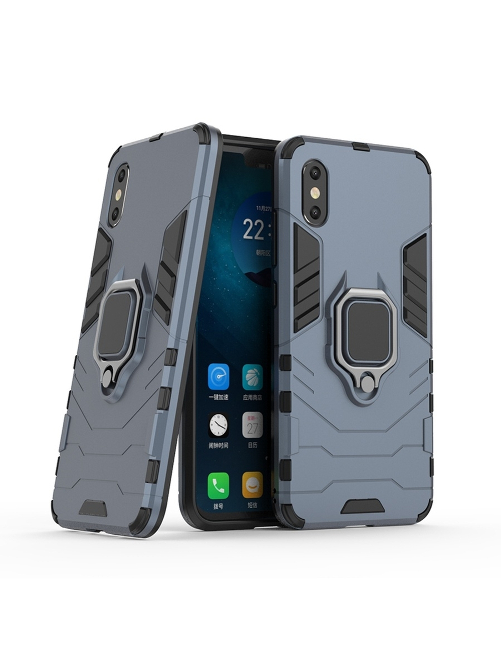 Противоударный чехол с кольцом Panther Case для Mi 8 БЕЗ ОТПЕЧАТКА ПАЛЬЦА