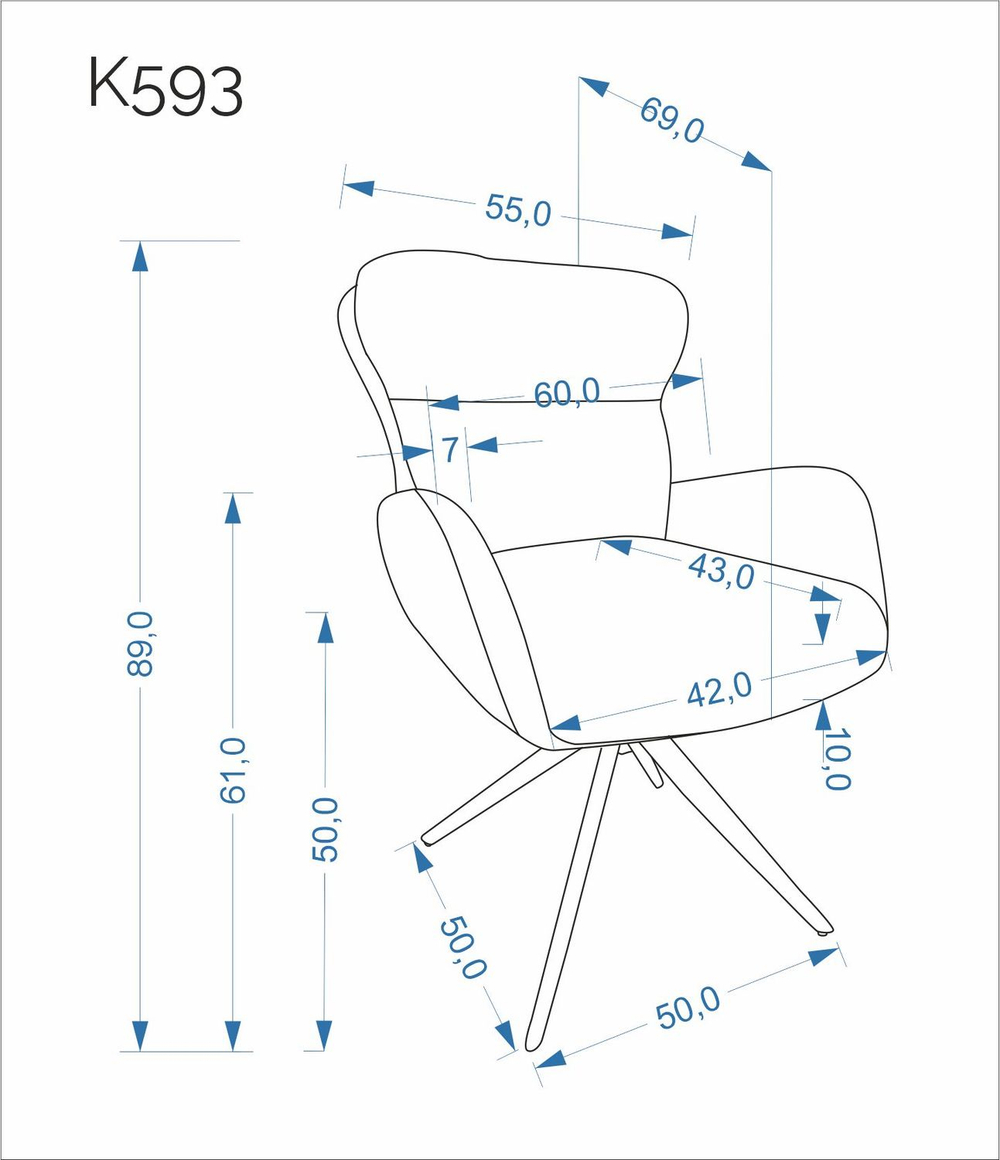 Стул HALMAR K593 серый/черный, поворотный