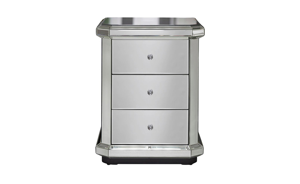 Тумбочка серебряная Garda Decor KFC882 вид спереди
