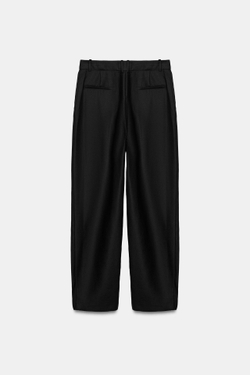 ZARA ШИРОКИЕ БРЮКИ ZW COLLECTION, ЧЕРНЫЙ