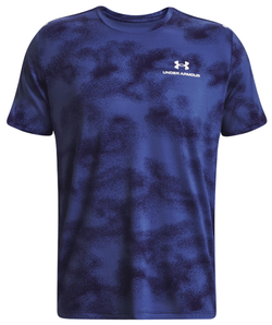 Мужская теннисная футболка Under Armour Men's UA RUSH Energy Print Short Sleeve - sonar blue/white
