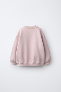 ZARA ТОЛСТОВКА С НАШИВКОЙ «МЕДВЕДЬ», РОЗОВАТЫЙ