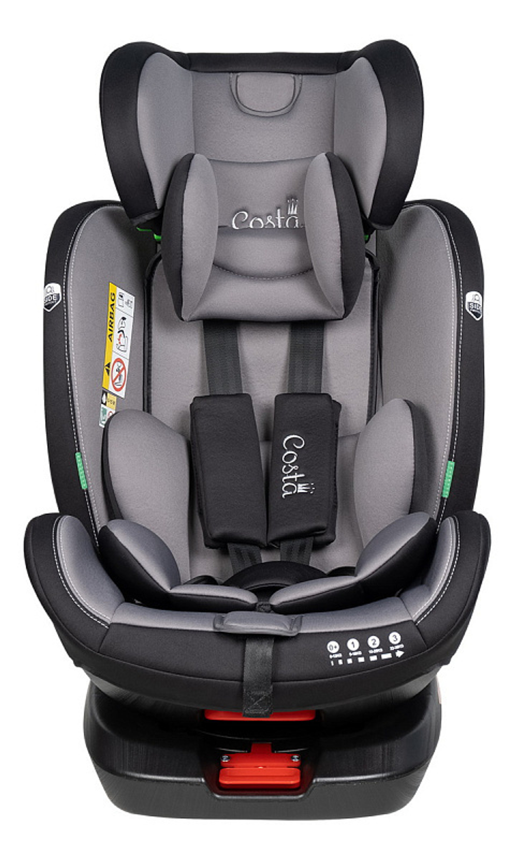 Автокресло детское 0 - 36 кг ISOFIX COSTA XZ-16 серо-чёрный Артикул: XZ-16/gb