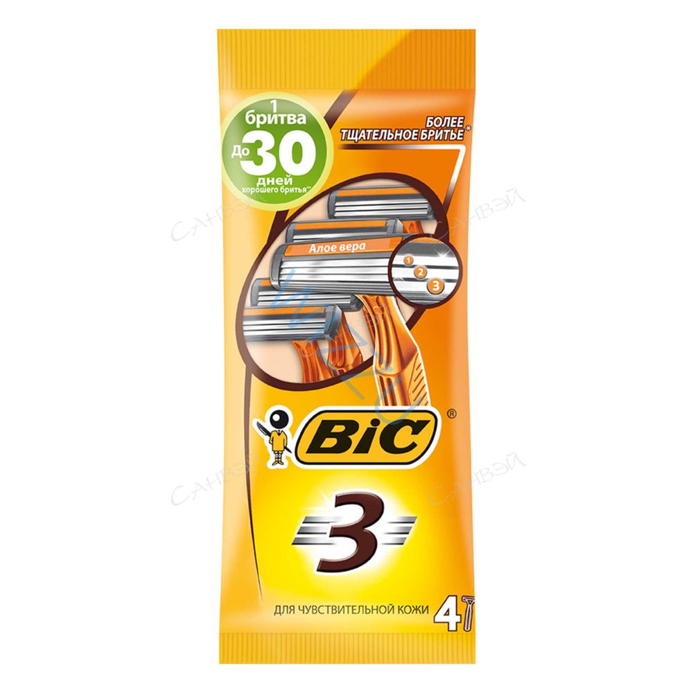 Станок д/бритья BIC ОДНОРАЗОВЫЙ Д/ЧУВСТВИТ КОЖИ 4ШТ