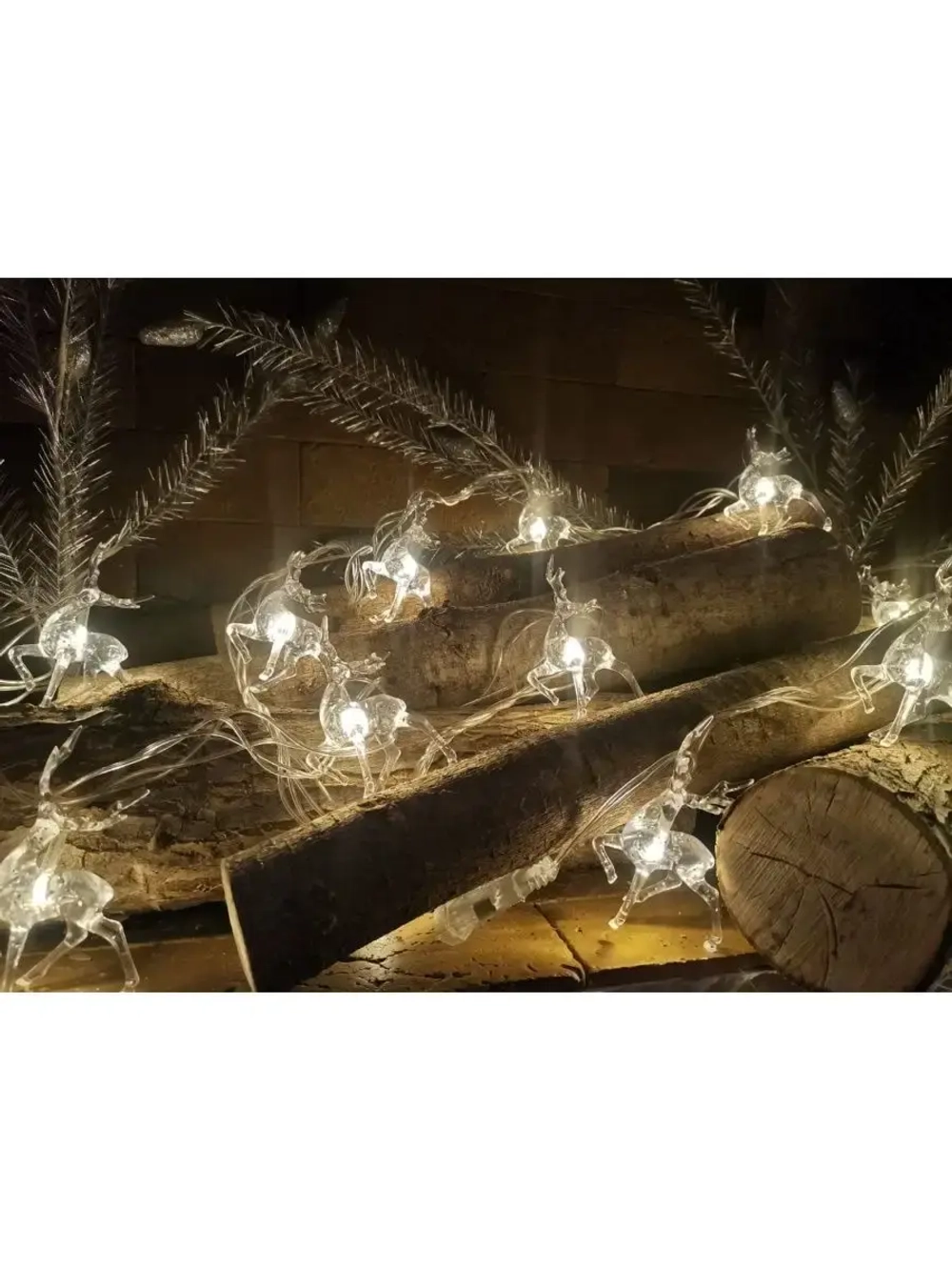 Гирлянда новогодняя / Олени светящиеся / Елочная / LED