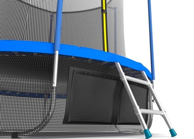 EVO JUMP Internal 10ft (Sky). Батут с внутренней сеткой и лестницей, диаметр 10ft (синий) + нижняя сеть