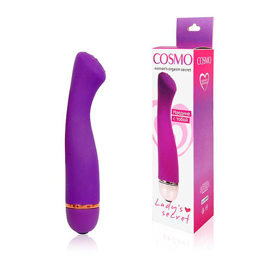 Фиолетовый силиконовый вибратор 15,5см с 20 режимами вибрации Bior Toys Cosmo CSM-23100