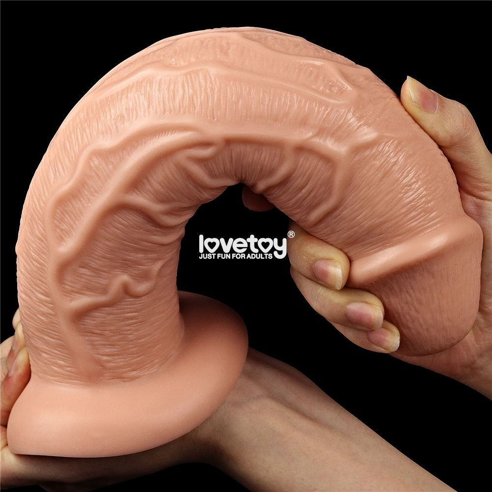 Телесный вибратор-гигант 11 Inch Realistic Long Vibrating Dildo - 28 см. (Цвет: телесный)