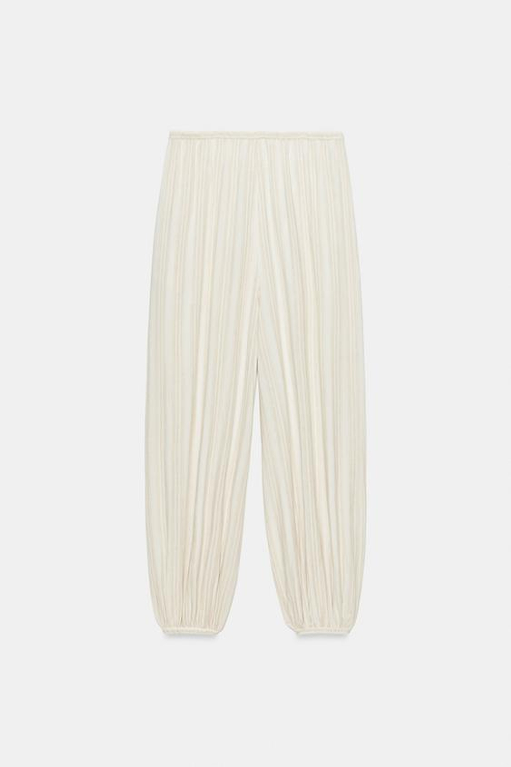 ZARA БРЮКИ-ШАРОВАРЫ В ПОЛОСКУ — ZW COLLECTION, ЭКРЮ