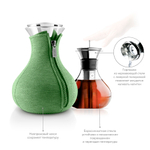 Чайник заварочный tea maker в неопреновом текстурном чехле, 1 л , светло-зелёный